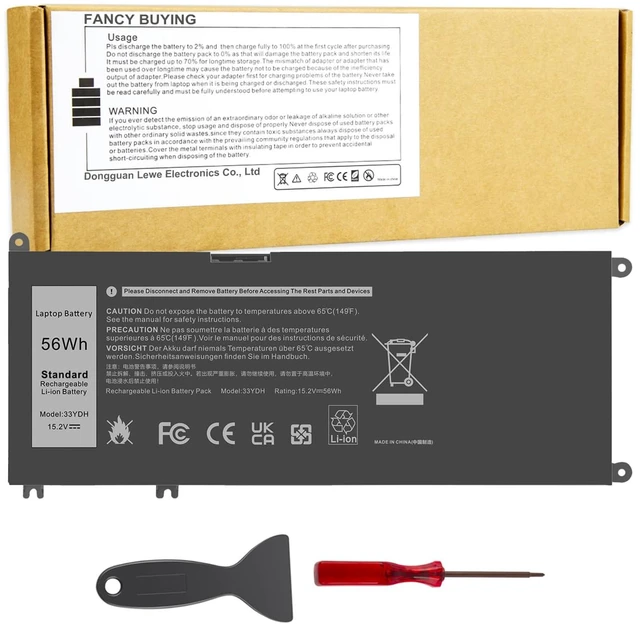 Main image of 33YDH Laptop Battery for Dell Inspiron 17 7000 7778 7779 7786 7773 15 7577 G3 3579 3779 G5 5587 G7 7588 Latitude 13 3380 14 3490 15 3590 3580 Vostro 15 7580 7570 PVHT1 P30E 81PF3 081PF3