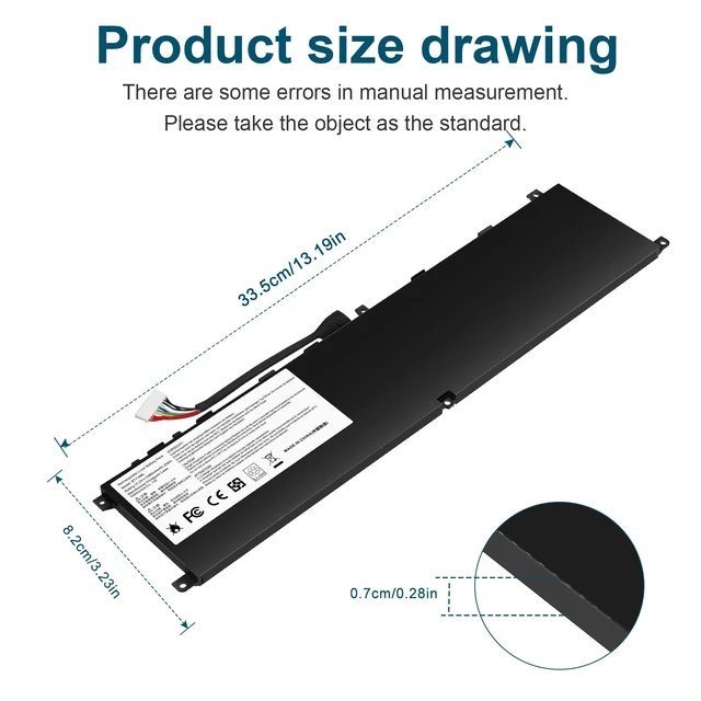 Alt view image 2 of 7 - BTY-M6L MS-16Q2 MS-16Q3 Laptop Battery Compatible with MSI GS65 GS75 Stealth Thin 8RF 8SE 8SF 8SG 9RE 9SD 9SE 9SF 9SG PS63 PS42 8RB Modern 8RC 8SC P65 Creator 8RD 8RF 8RE 8SF 9SE P75 Creator 9SC 9SE
