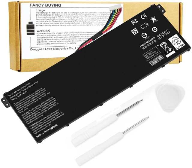 Main image of AC14B8K Laptop Battery for Acer Aspire R3-131T R5-471T R5-571T R5-571TG E3-111 E3-112 ES1-511 ES1-512 ES1-531 ES1-520 ES1-111M R7-371T R7-372T V3-111 fits KT.0040G.004, KT0030G.004, 3ICP5/57/80