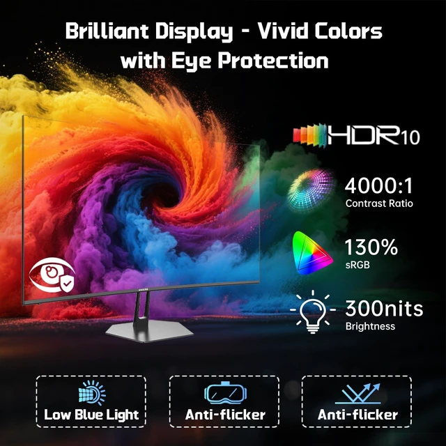 Alt view image 5 of 7 - 27 Inch 240Hz Curved Gaming Monitor, FHD 1080P Computer Monitor 4000:1 Contrast Ratio Fast VA with MPRT 1ms, 130% sRGB 1500R HDMI DP VESA 100×100, (G27H1F, One HDMI Cable Included)