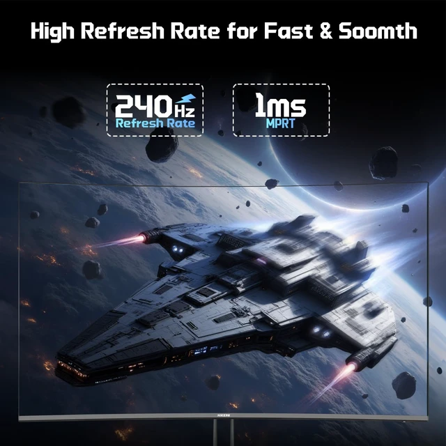 Alt view image 3 of 7 - 27 Inch 240Hz Curved Gaming Monitor, FHD 1080P Computer Monitor 4000:1 Contrast Ratio Fast VA with MPRT 1ms, 130% sRGB 1500R HDMI DP VESA 100×100, (G27H1F, One HDMI Cable Included)