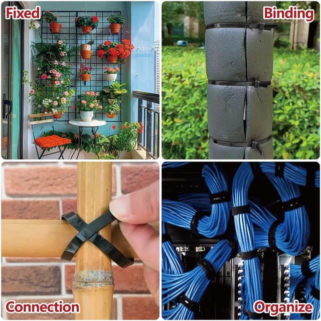 Alt view image 5 of 7 - Zip Ties Heavy Duty 14 inch (500 Pack), Heavy Duty Cable Ties with 120 lb Tensile Strength for Outdoor Use, Black Wire Ties