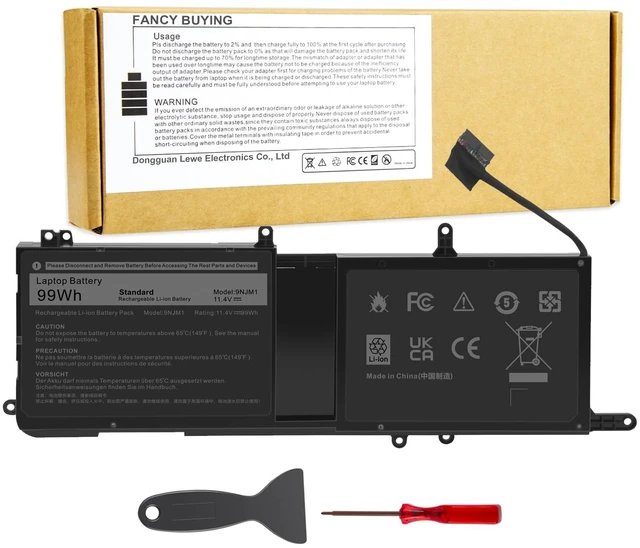 Main image of 9NJM1 44T2R MG2YH Laptop Battery for Dell Alienware 15 R3 R4 17 R4 R5 Series P31E P69F P31E001 P31E002 P69F001 P69F002 HF25D 01D82 546FF 0546FF HF250 0HF250 0MG2YH