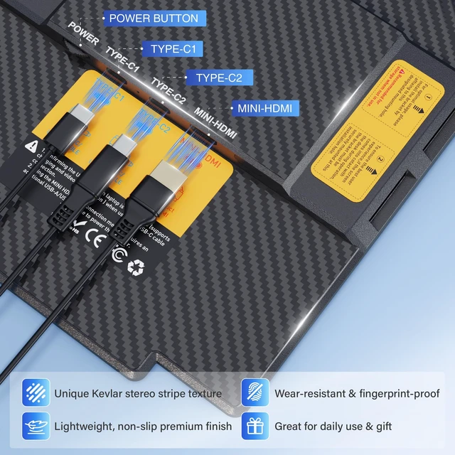 Alt view image 4 of 7 - 15.6" Laptop Screen Extender, FHD 1080 IPS Detachable Dual Screen Monitor fit for13-17.3" Laptop, One Cable Portable Plug & Play Travel Monitor Compatible with Windows/Mac/Android/Chrome