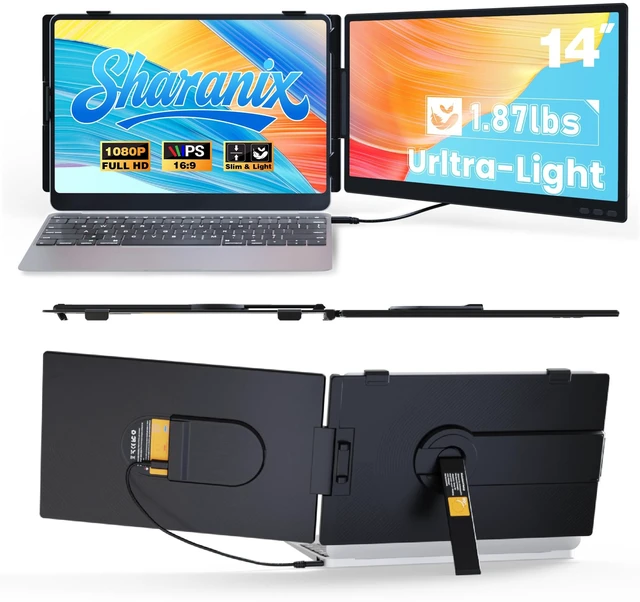 Main image of Laptop Screen Extender, Ultra-lightweight 14" FHD 1080P IPS Dual Screen, Laptop Monitor Extender with USB-C/HDMI Port, Plug and Play Portable Monitor for 13-17" Laptops (Wins/Mac/Android//Switch/PS5)