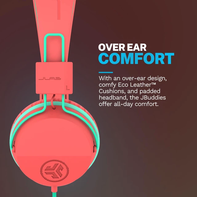 Alt view image 3 of 7 - JBuddies Studio on-Ear Kids Wired Headphones with mic, Volume Limiter, Foldable, Adjustable, Each