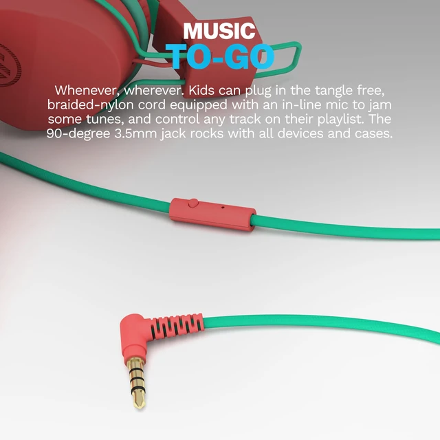 Alt view image 6 of 7 - JBuddies Studio on-Ear Kids Wired Headphones with mic, Volume Limiter, Foldable, Adjustable, Each