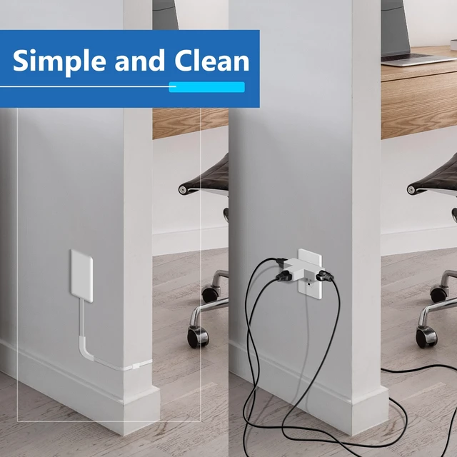 Alt view image 6 of 7 - Outlet Extender with 3 Receptacles, 21W USB-A & 2 USB-C, Flat-Face ETL Listed, 8ft Cord, 1625W, Matte White, 3-Outlet Power Strip, Wall Plate Plug With Cord Extender, Premium Quality