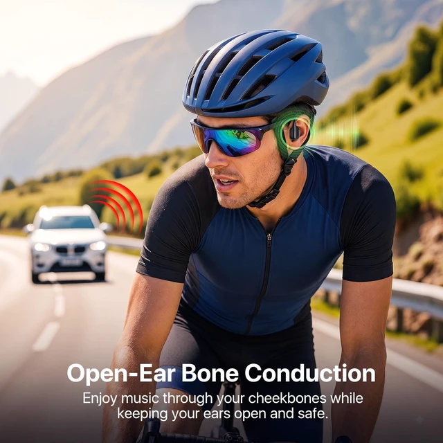 Alt view image 5 of 7 - Bone Conduction Headphones,Open Ear Wireless Headset Sweatproof for Running 10H Playtime, Bluetooth 5.4, Lightweight Sport Headphones with Stable Connection, for Workout Cycling