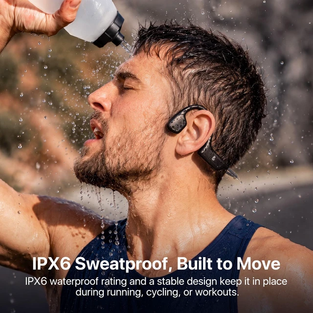Alt view image 6 of 7 - Bone Conduction Headphones,Open Ear Wireless Headset Sweatproof for Running 10H Playtime, Bluetooth 5.4, Lightweight Sport Headphones with Stable Connection, for Workout Cycling
