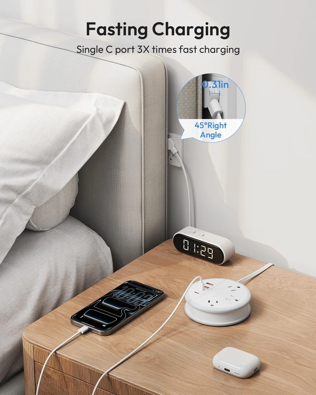 Alt view image 7 of 7 - Travel Power Strip 20W, Travel Essentials, Cruise Essentials 2026 3 Outlets 4 USB Ports(2 USB C), 4FT Wrapped Around Extension Cord for Travel Cruise Ship Beach Vacation Essentials