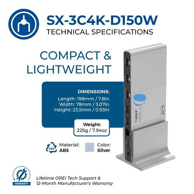 Alt view image 5 of 7 - DisplayLink Triple Monitor Docking Station 4K@60Hz with 100W PD 3x 4K@60hz Multi Monitor 6x USB, Ethernet, SD/TF, 100W PD, Audio/Mic Laptop Docking station with MacOS/Windows support