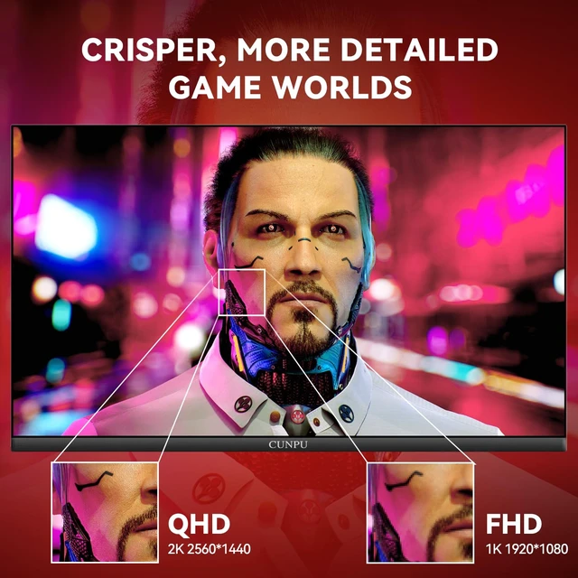 Alt view image 5 of 7 - 27 Inch 1440P 240Hz Gaming Monitor, Fast IPS, 1ms GTG QHD Gamer Monitor, FreeSync & G-Sync, HDR, 128% sRGB, Height/Pivot/Tilt/Swivel Vertical Monitor, Built-in Dual Speaker, HDMI/DP