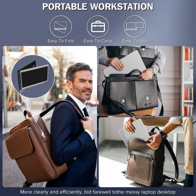 Alt view image 5 of 7 - 12'' Portable Monitor for Laptop Screen Extender for 13.3'' MacBook, Designed for MacBook Screen Extender FHD 1080P IPS Display Plug and Play P1M