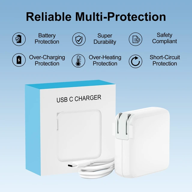 Alt view image 6 of 7 - 10ft Charger for MacBook Pro/Air 16, 15, 14, 13 inch 2025, 2024, 2023, 2022, 2021, 2020, M1 M2 M3 M4, 96W USB C Power Adapter, LED, 100W USB-C Cable Charging as Fast as Original Quality