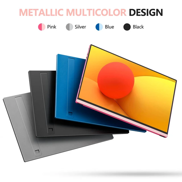 Alt view image 2 of 7 - 16" Portable Monitor with Built-in Stand,Vertical Monitor, USB-C & Mini HDMI External Laptop Screen, Second Display for PC, MacBook, iPad, Phone, Travel & Office