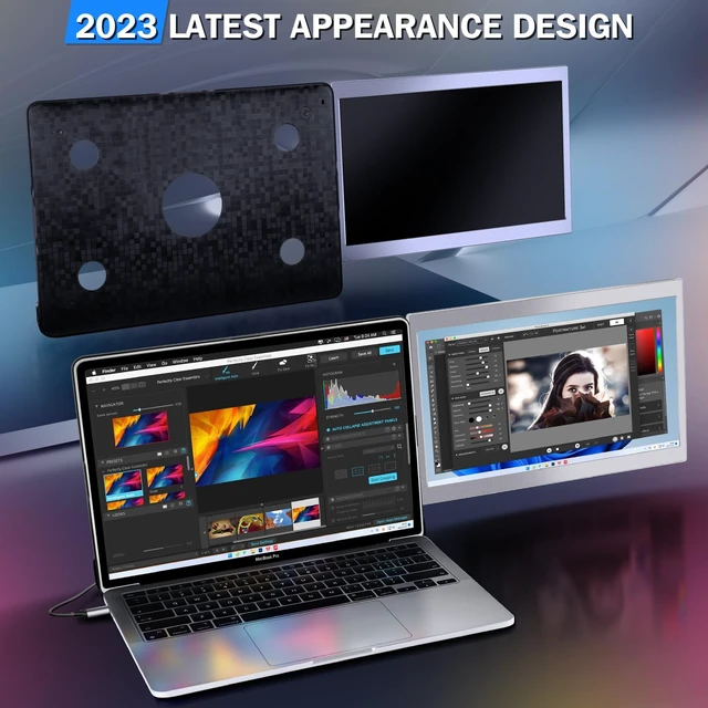 Alt view image 7 of 7 - 12'' Portable Monitor for Laptop Screen Extender for 13.3'' MacBook, Designed for MacBook Screen Extender FHD 1080P IPS Display Plug and Play P1M