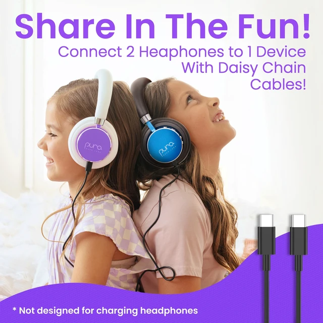 Alt view image 4 of 7 - Kids Headphones, Volume-Limiting 85dB, BT2200 Plus,Purple Built-In Mic, Studio-Grade Sound, 20-Hour Battery Life, Comfortable Fit & Easy to Connect Kids Bluetooth Headphones