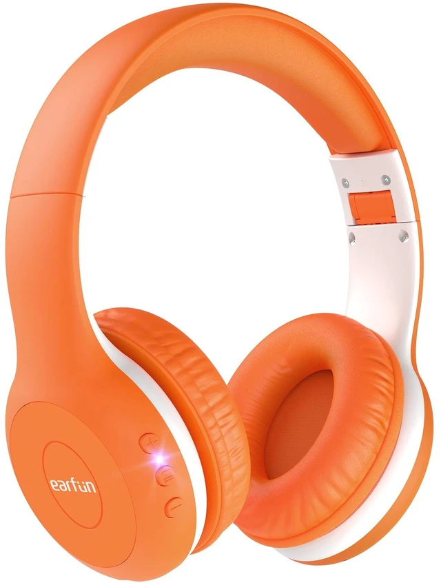 Main image of K2 Kids Bluetooth Headphones for School, Kids Headphones with Mic Volume Limited, 40H Playtime, Built-in Mic, Stereo Sound, Foldable Over-Ear Headphone for Kids/Toddler/Travel/Tablet, Orange