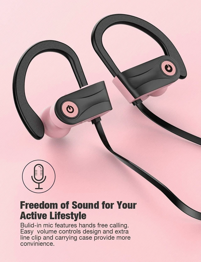 Alt view image 6 of 7 - Bluetooth Headphones Wireless Earbuds Headsets Wireless Earbuds Bluetooth Earphones IPX7 Waterproof 15 Hours Playtime Running Sports Workout