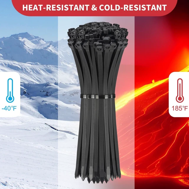 Alt view image 5 of 7 - 14 Inch Black Zip Ties Heavy Duty 500 Pcs, 220 LBS Long Cable Ties UV Resistant Strong Cable Ties, Wire Ties, Self-Locking for Indoor Outdoor Cable Management