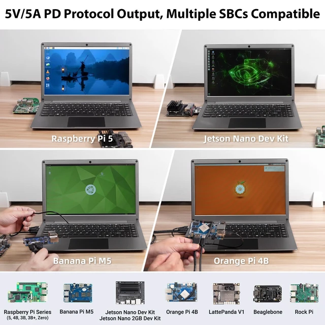 Alt view image 5 of 7 - 15.6" Portable Monitor with Keyboard, Lapdock 1080P FHD IPS Display Built-in Battery Display, USB C External Computer Monitors Compatible with Raspberry Pi, Phone, Mini PC, Mac, Game Console