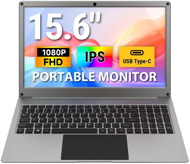 Main image of 15.6" Portable Monitor with Keyboard, Lapdock 1080P FHD IPS Display Built-in Battery Display, USB C External Computer Monitors Compatible with Raspberry Pi, Phone, Mini PC, Mac, Game Console