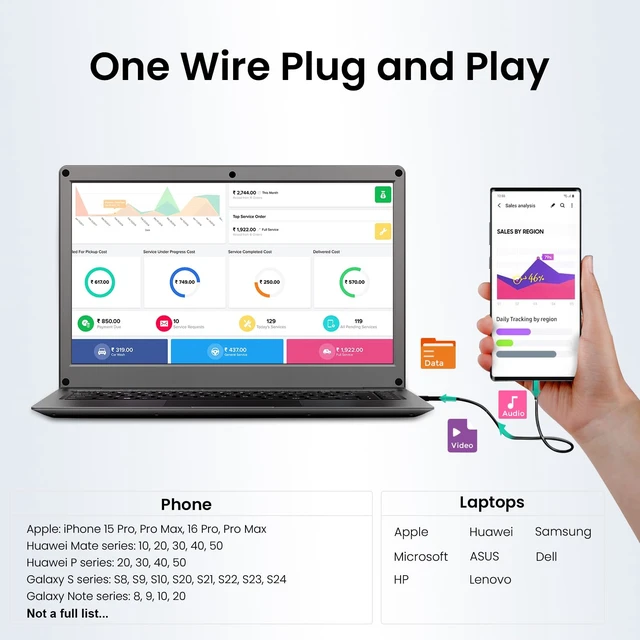 Alt view image 4 of 7 - 15.6" Portable Monitor with Keyboard, Lapdock 1080P FHD IPS Display Built-in Battery Display, USB C External Computer Monitors Compatible with Raspberry Pi, Phone, Mini PC, Mac, Game Console