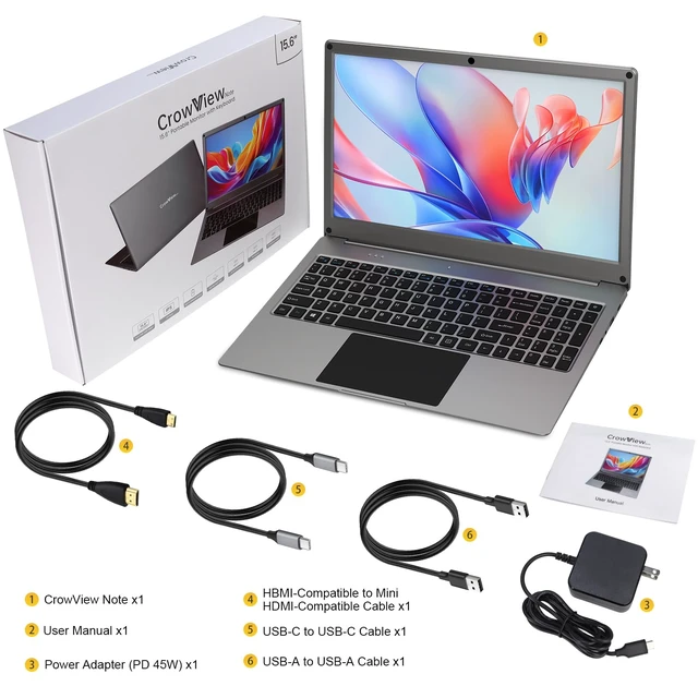 Alt view image 7 of 7 - 15.6" Portable Monitor with Keyboard, Lapdock 1080P FHD IPS Display Built-in Battery Display, USB C External Computer Monitors Compatible with Raspberry Pi, Phone, Mini PC, Mac, Game Console