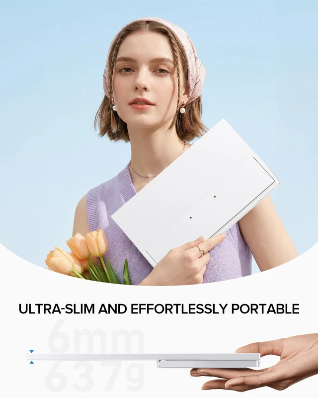 Alt view image 7 of 7 - Portable Monitor 15.6", 125% sRGB 1080P Laptop Monitor (White) Ultra-Slim Display, USB-C & MINI HDMI, 350 Nits, VESA & Case, Travel Small Second Screen for Computer, Mini PC, Game Consoles