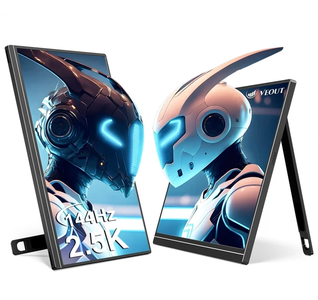 Main image of 16" Portable Monitor with Built-in Stand,Vertical Monitor, USB-C & Mini HDMI External Laptop Screen, Second Display for PC, MacBook, iPad, Phone, Travel & Office