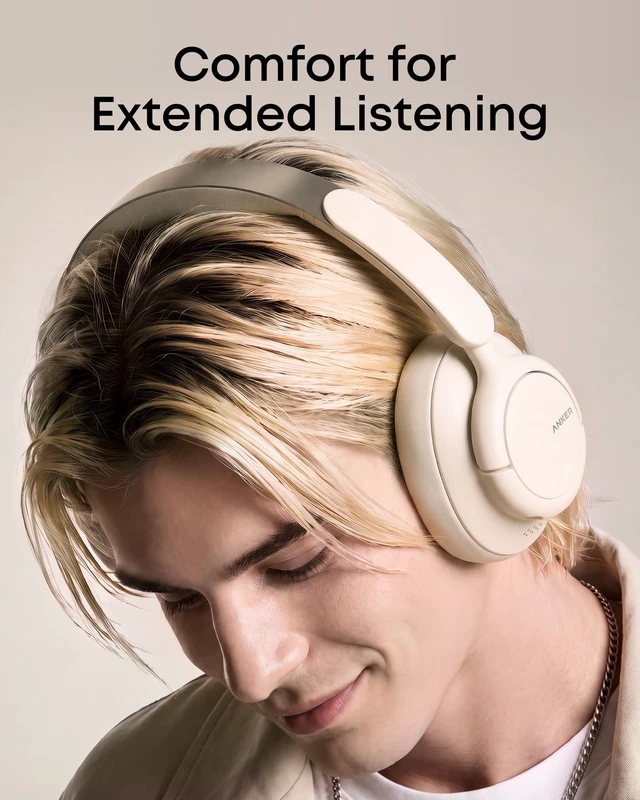 Alt view image 4 of 7 - by Anker Q31i, Adaptive Noise Cancelling Over-Ear Headphones LDAC Hi-Res Wireless Audio, 50H ANC Playtime, Comfortable Fit, Clear Calls, Dual Connection, Bluetooth 6.0, Custom EQ via App