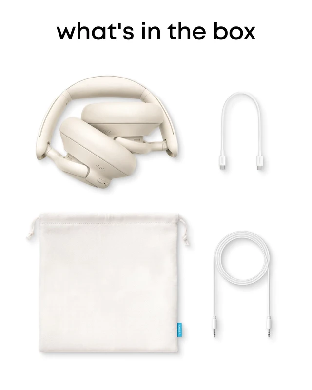 Alt view image 7 of 7 - by Anker Q31i, Adaptive Noise Cancelling Over-Ear Headphones LDAC Hi-Res Wireless Audio, 50H ANC Playtime, Comfortable Fit, Clear Calls, Dual Connection, Bluetooth 6.0, Custom EQ via App