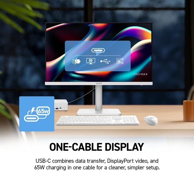 Alt view image 6 of 7 - PRO MAX 271PHW E14 27-inch IPS 1920 x1440(FHD) Hub Computer Monitor, 144Hz, Free-Sync,HDR Ready, HDMI, DisplayPort,65W Type C, E < 2, Height Adjustable, Circular Polarizer, Speaker, White