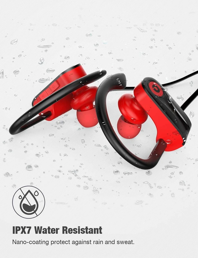 Alt view image 5 of 7 - Wireless Bluetooth 5.3 Sport Headphones Built-in Mic in Ear Running Headset with Earhooks 16 Hours Playtime
