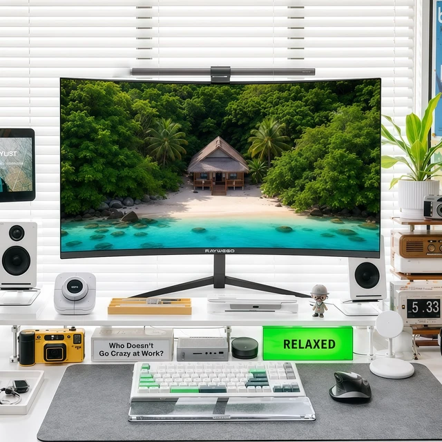 Alt view image 3 of 7 - 27 Inch Curved Monitor, 120Hz FHD 1080P, 1800R VA panel, 99% sRGB, 4000:1 contrast, HDR10, eye-care, HDMI/VGA, Game Mode, and VESA support for work and light gaming