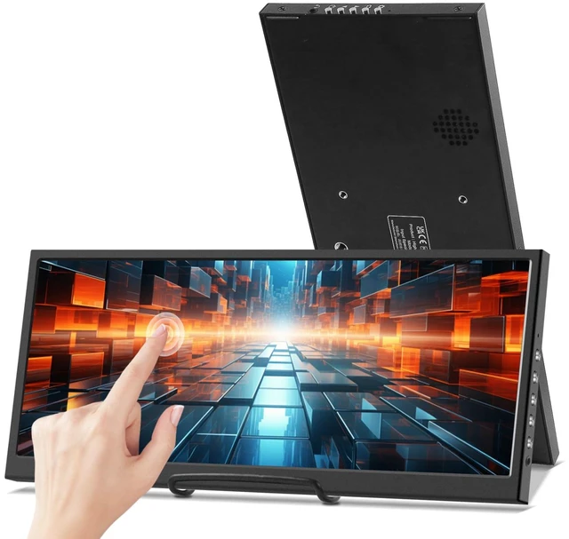 Main image of 12.3 Inch Touchscreen Secondary Monitor, IPS Stretched Bar LCD Travel Touch Display 1920 * 720 HDMI USBC, Portable Touch Screen for Laptop Computer Windows Aida64 GPU CPU RAM Monitoring