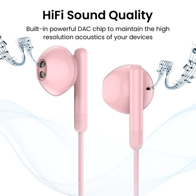Alt view image 7 of 7 - USB C Headphones for iPhone 18 17 16 15 Pro Max Plus iPad Pro USB C Earphones with Microphone Volume Control USB C Wired Earbuds USB Type C Earphone for Google Pixel 9 Samsung S26 S25 S24 S23 S22 A55