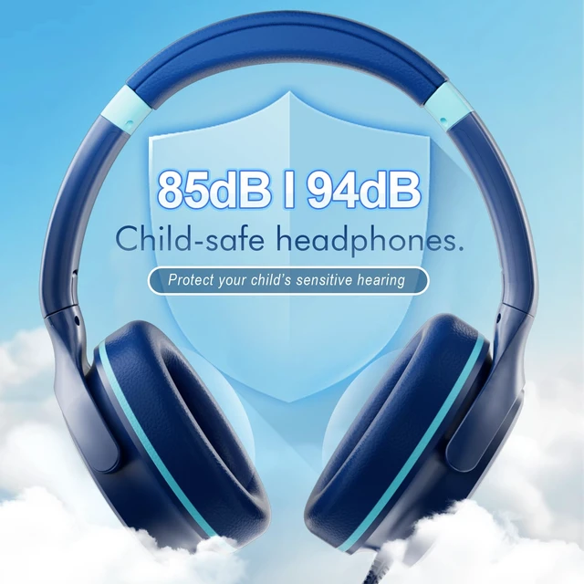 Alt view image 2 of 7 - Kids Headphones with Safe 85dB/94dB Volume Limiter for Child/Teens, Foldable HD Stereo Sound Headset for Kindle Kids/fire Tablet/iPad/Laptop, Headphones with Microphone