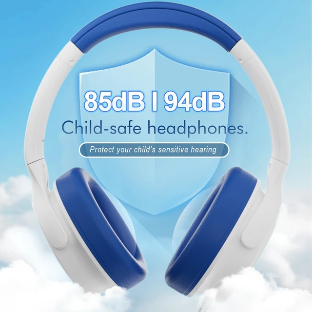 Alt view image 2 of 7 - Kids Headphones with Cord-3.5mm Jack 85/94dB Safe Volume Control Built-in Microphone On-Ear Headphones for Kids/Teens/School/Travel/3.5mm Devices(White)