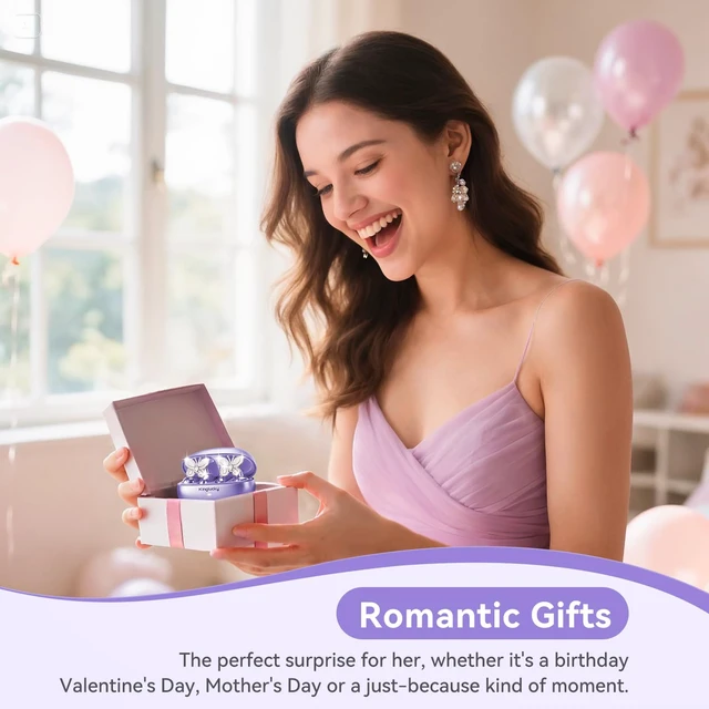 Alt view image 7 of 7 - ClipFree Open-Ear Headphones, Butterfly-Inspired Ear-Cuff Design, Stylish & Comfortable Clip-On Ear Buds, Wireless Earbuds for Women, Long Battery Life, Great for Gifting - Purple