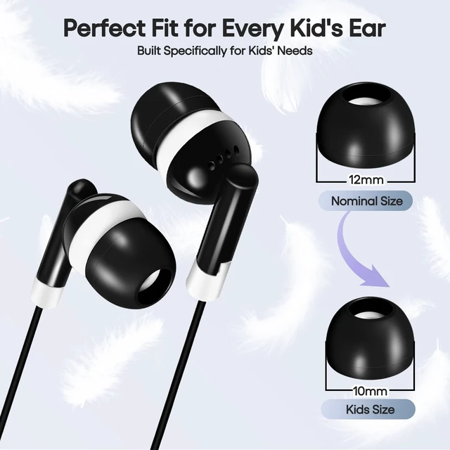 Alt view image 3 of 7 - 200-Pack Kids Bulk Earbuds for Classroom School, Individually Bagged Wired Headphones for Students, School Earphones for State Testing, Audiometer Exams, in-Ear for Computer Chromebook (Black)