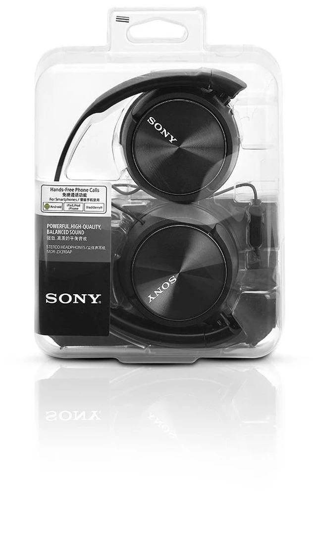 Alt view image 3 of 3 - MDR-ZX310AP ZX Series Wired On Ear Headphones with mic, Black (Pack of 4)