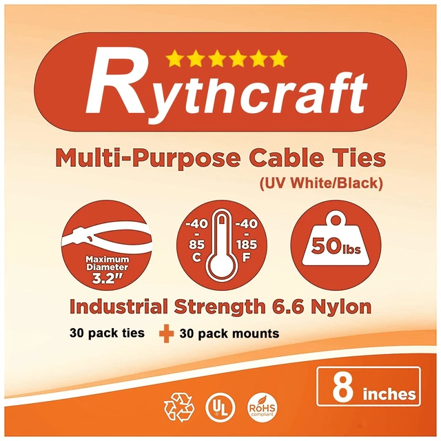 Alt view image 7 of 7 - 30 Pack 2 inch Zip Tie Adhesive Mounts Self Adhesive Cable Tie Base Holders with Multi-Purpose Tie wire clips with screw hole,Anchor stick on wire holder with 8 inch zip tiesBlack