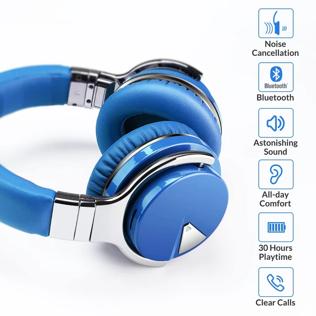 Alt view image 2 of 7 - Million Sold 10 Years Classic E7 Active Noise Cancelling Headphones with Upgraded Noise Cancellation, Bluetooth Headphones Wireless with HD Sound Vivid Deep Bass, for Home Office Travel Gift Pcs