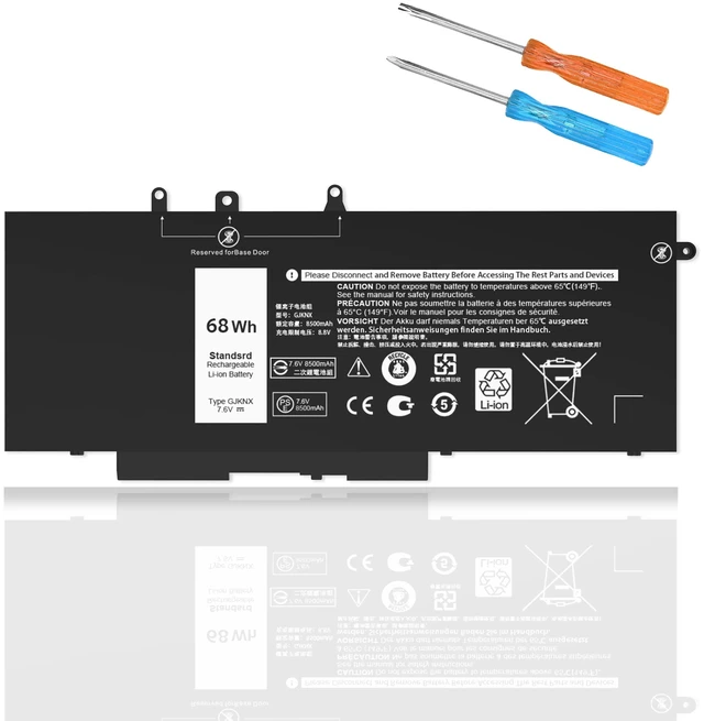 Main image of 68WH GJKNX Battery Replacement for Dell Latitude 5480 5580 5490 5590 5280 5288 5488 5591 5491 5495 E5480 E5580 E5490 E5590 Precision 15 3520 3530 Series GD1JP DY9NT 5YHR4 451-BBZG 7.6V