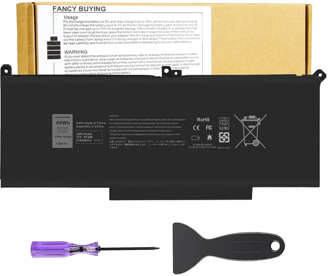 Main image of F3YGT 60Wh Laptop Battery for Dell Latitude 12 7000 7280 7290/13 7000 7380 7390 P29S002/14 7000 7480 7490 P28S P28S001 P73G P73G002 Series DM3WC 0DM3WC DM6WC 2X39G KG7VF V4940 451-BBYE 453-BBCF