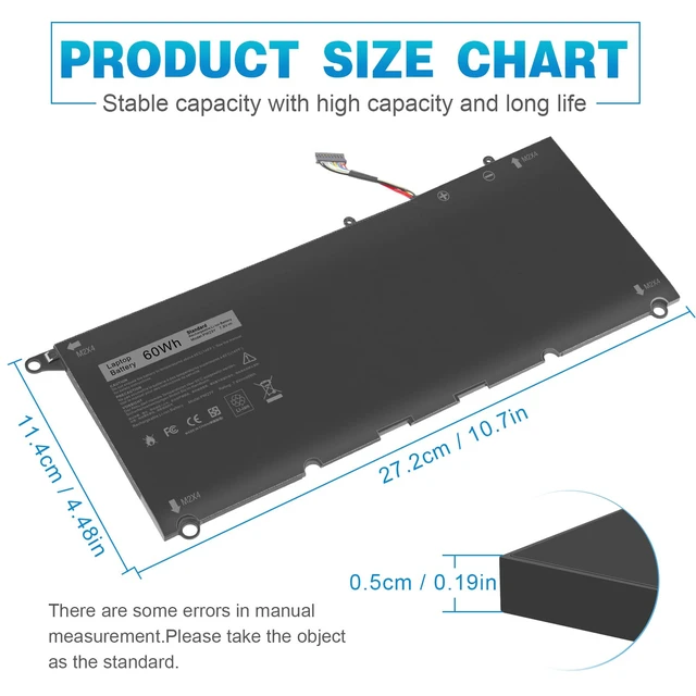 Alt view image 4 of 7 - PW23Y 0PW23Y Laptop Battery for Dell XPS 13 9360 13-9360-D1605G 13-9360-D1605T 13-9360-D1609 13-9360-D1609G 13-9360-D1705G fits 0TP1GT TP1GT RNP72 0RNP72 P54G002