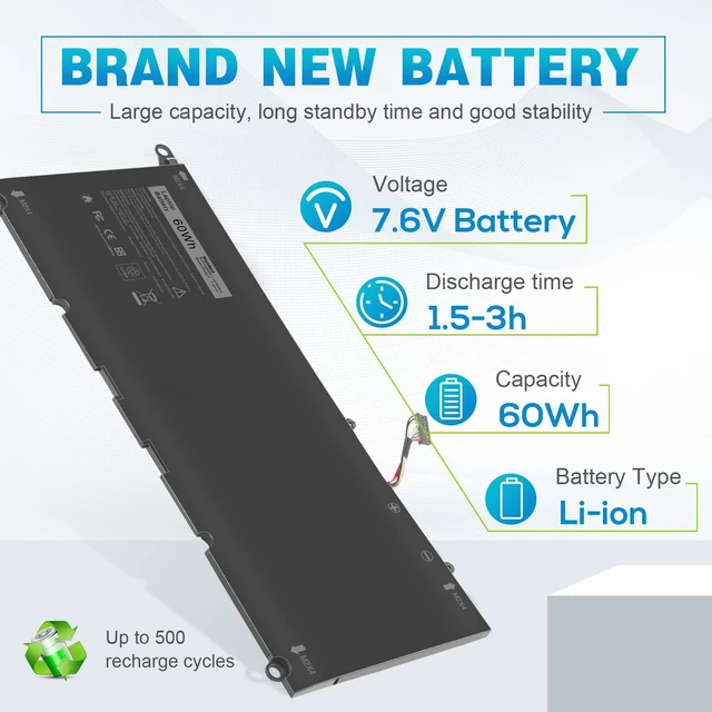 Alt view image 6 of 7 - PW23Y 0PW23Y Laptop Battery for Dell XPS 13 9360 13-9360-D1605G 13-9360-D1605T 13-9360-D1609 13-9360-D1609G 13-9360-D1705G fits 0TP1GT TP1GT RNP72 0RNP72 P54G002