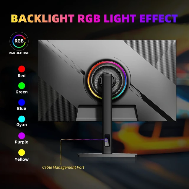 Alt view image 7 of 7 - 27 Inch 1440p Gaming Monitor 200Hz, 1ms, Fast IPS Screen, HDR400, 127% sRGB Color Gamut, Tilt Adjustable Stand, Adaptive Sync Technology, HDMI & DP Ports, 2K Monitor, Black